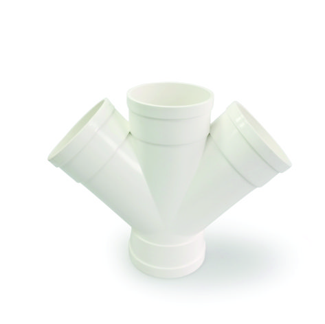 PVC drainage/ Lateral four-port joint