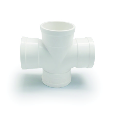 PVC drainage/ downstream four-port joint